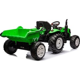 Tracteur à batterie HC-306 avec remorque, vert clair, 24 V.