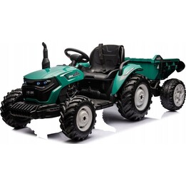 Trator a bateria HC-306 com reboque, verde escuro, 24 V.