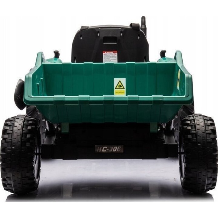 HC-306 battery-powered tractor with trailer, dark green, 24V.