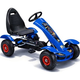 F618 sports kart with pedals and pneumatic wheels, 50 kg load capacity, blue color.