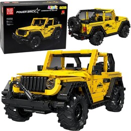 Yellow Wrangler SUV building bricks, 746 pieces.