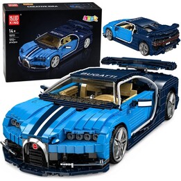 Bugatti-Sportwagen-Bausteine in Blau, 1212 Teile.