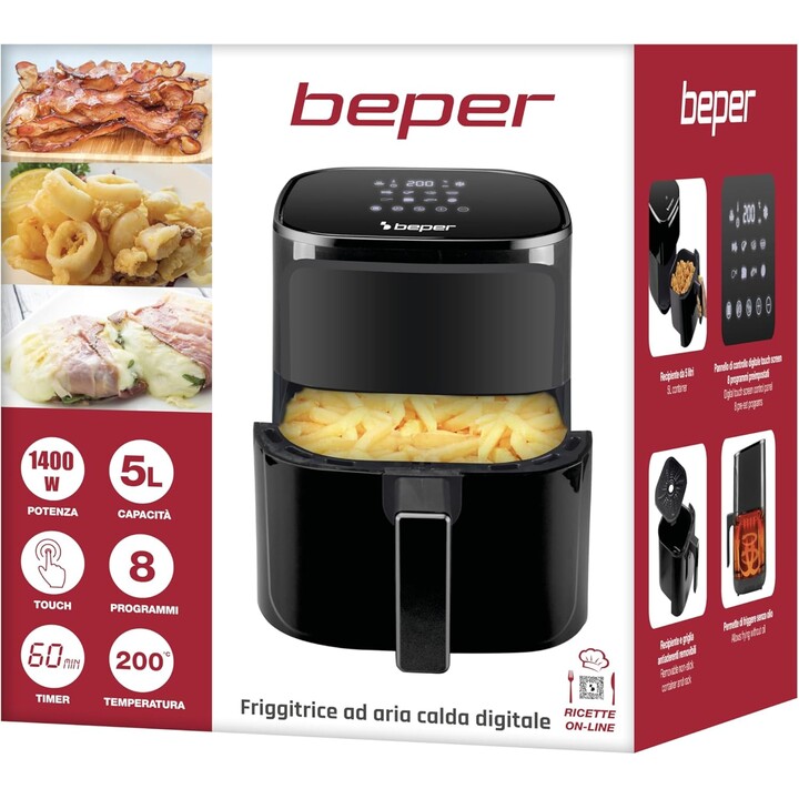 Beper P101FRI051 freidora de aire negra 5 L