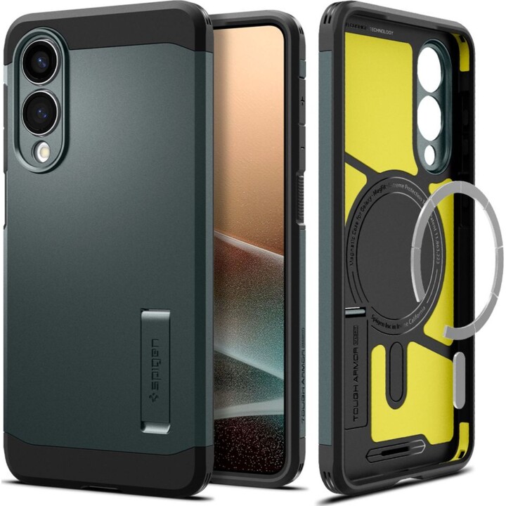 Spigen Tough Armor MagFit TPU-Rückseite Grün Samsung Galaxy S25 Edge