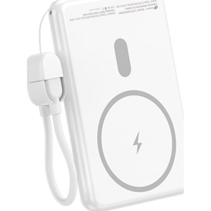 Batterie externe Leotec LEPOWW20W5W/20W/Sans fil/Blanche 5000 mAh / Câble USB Type-C inclus