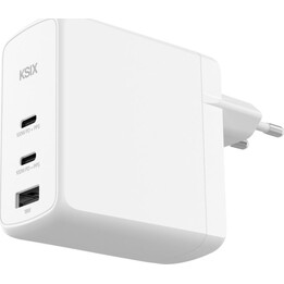 KSIX BCD100GANACCB Wandladegerät – 100 W GaN PPS · 2x USB Typ C · USB · Weiß