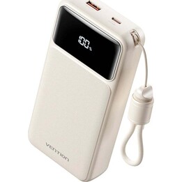 Bateria Externa Vention XGYW0-40-TY 20000mAh / 22,5W / Branca / Inclui Cabo USB Tipo C