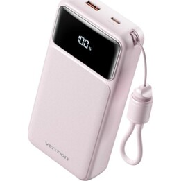 Batterie externe Vention XGYP0-40-TY 20 000 mAh / 22,5 W / Rose / Câble USB Type-C inclus