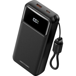 Batterie externe Vention XGYB0-40-TY 20 000 mAh / 22,5 W / Noir / Câble USB Type-C inclus