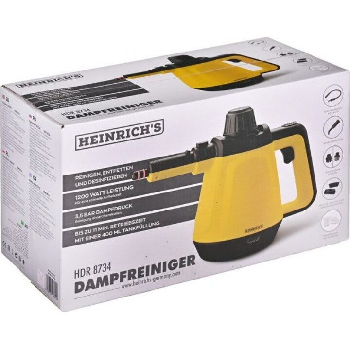 HEINRICHS Dampfreiniger, Handdampfreiniger für den Hausgebrauch, 1200 W