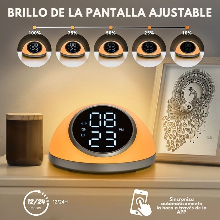 Despertador inteligente Smartia: sonidos relajantes · luz natural · aplicación gratuita