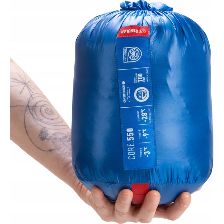 Pajak Core 550 Duck Sleeping Bag (205 cm) Blue, Size: Left