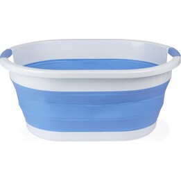 Cesta de la ropa plegable Beldray LA034816Crnfpeu7 de 28 litros, blanca/azul