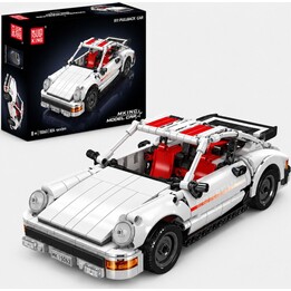 MOULD KING 15063 Coche deportivo 911 Pull-Back de bloques blanco