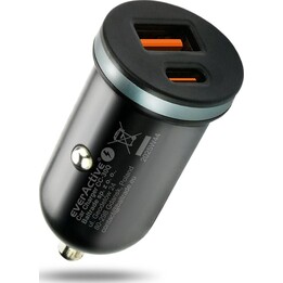 everActive CC-30Q Car Charger with USB QC3.0 and USB-C PD Ports, 35W