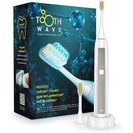 Die elektrische Zahnbürste „Silk'n Toothwave“ entfernt Verfärbungen, Flecken und Zahnstein