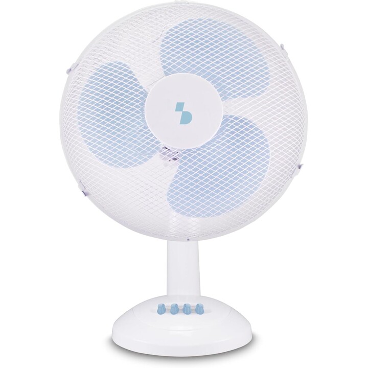 Ventilador de mesa beper P206VEN231, 35 W, 3 pás, grelha de aço com Ø 30 cm, 3 velocidades, inclinação ajustável, oscilação auto
