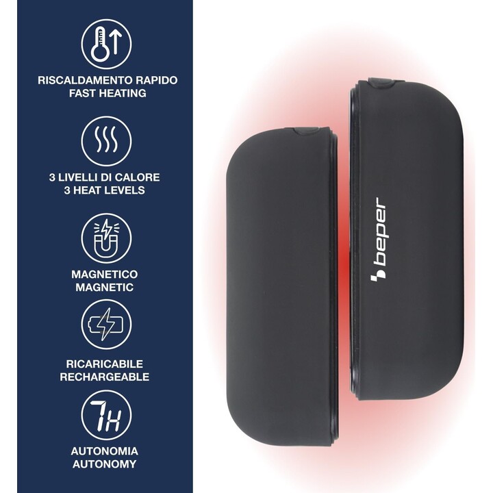Calentador de manos magnético recargable BEPER P203TFO050, calentador de manos portátil con 3 niveles de calor