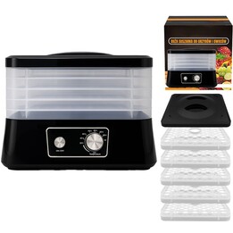 Extralink Home Suszarka DO GrzybÓw OwocÓw Warzyw ŻywnoŚci Regulowana Mocna 500w + 5 SIT 27.5cm x 25cm Czarna