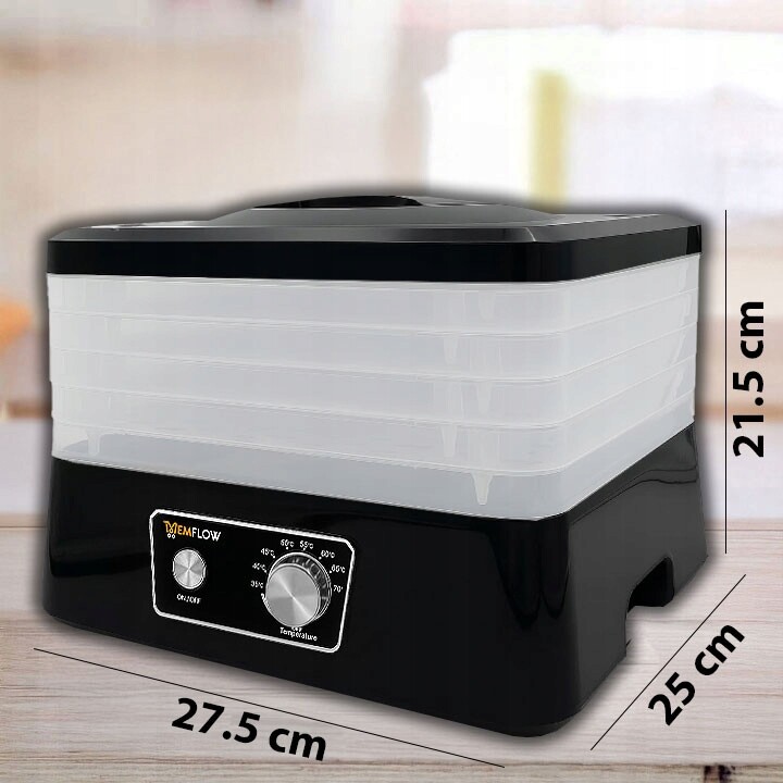 Extralink Home Suszarka DO GrzybÓw OwocÓw Warzyw ŻywnoŚci Regulowana Mocna 500w + 5 SIT 27,5cm x 25cm Czarna