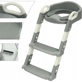 ExtraLink Kids Reductor de inodoro con escalón para aprendizaje WC para niños escalera para tablero de inodoro gris