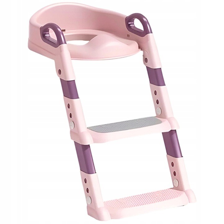 ExtraLink Kids Reductor de inodoro con escalón para aprendizaje WC para niños escalera para tablero de inodoro rosa