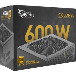 Fuente de alimentación semimodular White Shark GPSU-B600S Colonel de 600 W con certificación 80+ Bronze.