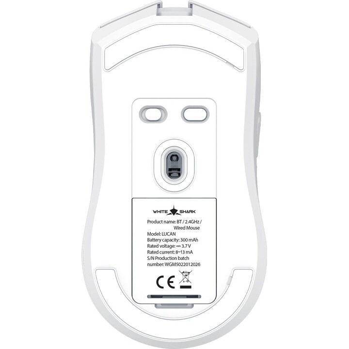 White Shark LUCAN-W WGM-5022 12000 DPI Wireless Gaming Mouse, White