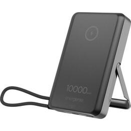 Gembird PB10-WPC15MS-01 Batería externa inalámbrica magnética con soporte integrado, 15 W, 10000 mAh, color negro