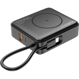 Gembird PB10-WPC15-LCD-01 Batería externa de carga rápida con cargador inalámbrico, 20 W, 10000 mAh, negra