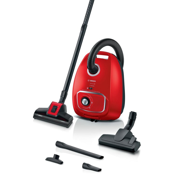 Aspirador de pó Bosch BGB41PET1, 4 litros, cilindro, seco, 700 W, com saco para pó.