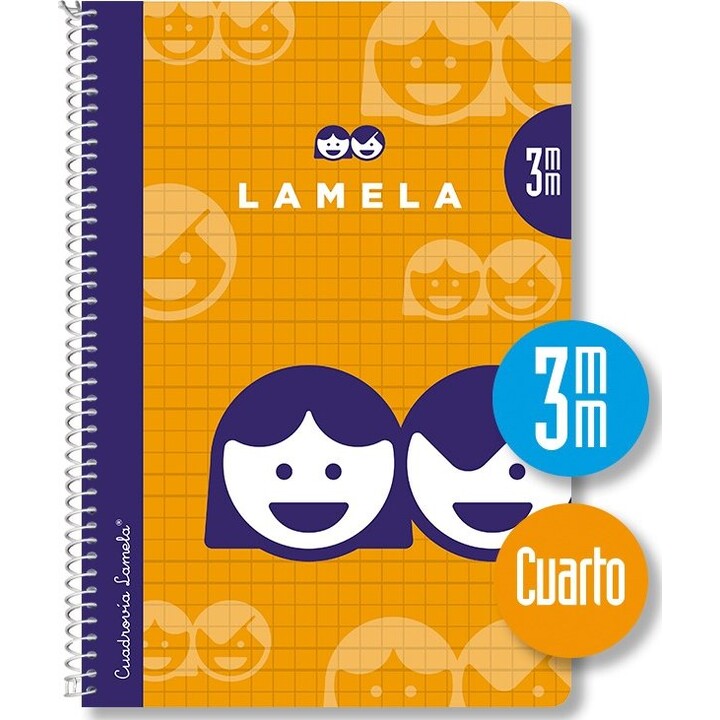 Cuadernos LAMELA 07003 - 10 unidades · 40 hojas · Encuadernación en espiral · 70 g/m² · Formato A6 · Cuadrícula de 3 mm