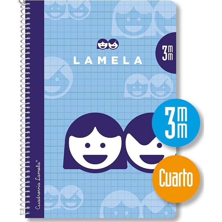 Cuadernos LAMELA 07003 - 10 unidades · 40 hojas · Encuadernación en espiral · 70 g/m² · Formato A6 · Cuadrícula de 3 mm
