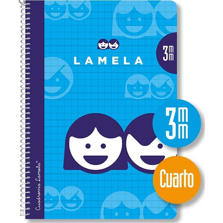 Cuadernos LAMELA 07003 - 10 unidades · 40 hojas · Encuadernación en espiral · 70 g/m² · Formato A6 · Cuadrícula de 3 mm