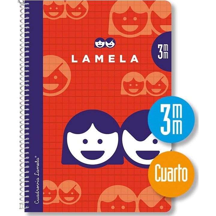 Cuadernos LAMELA 07003 - 10 unidades · 40 hojas · Encuadernación en espiral · 70 g/m² · Formato A6 · Cuadrícula de 3 mm