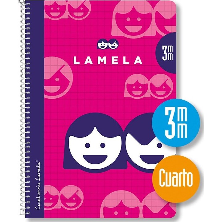 Cuadernos LAMELA 07003 - 10 unidades · 40 hojas · Encuadernación en espiral · 70 g/m² · Formato A6 · Cuadrícula de 3 mm