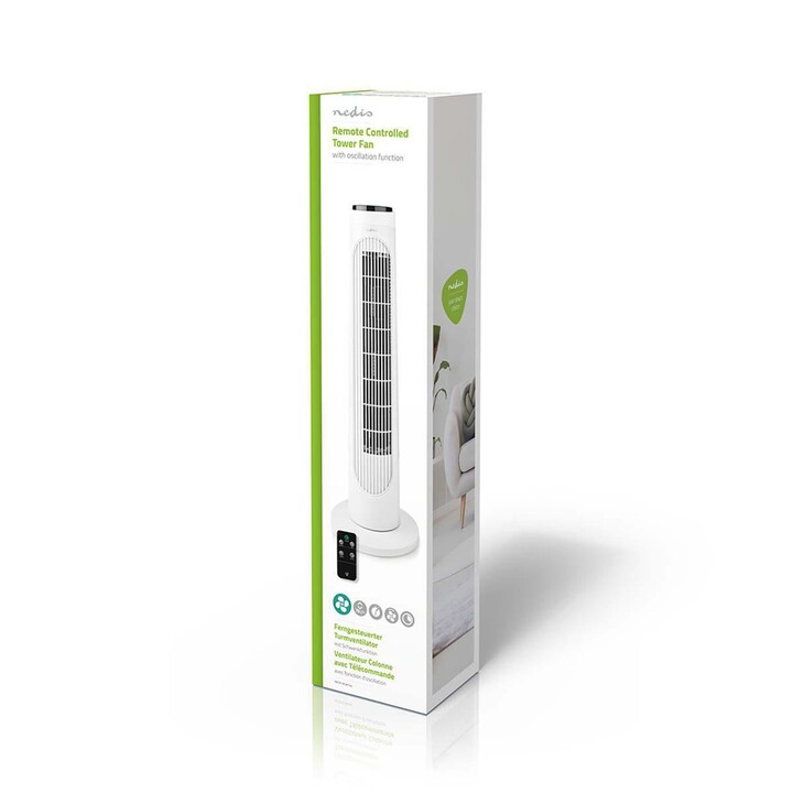 Weiße Nedis 50W Säulenventilator