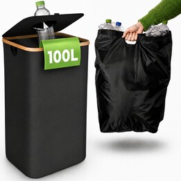 Extralink Accueil | Poubelle consignée | Poubelle pliable avec ouverture, 100 L