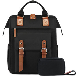 Foresta Nera Torba Plecak Kabinowy PodrÓŻny 40x30x15 CM + Kosmetyczka - Km02 Czarny