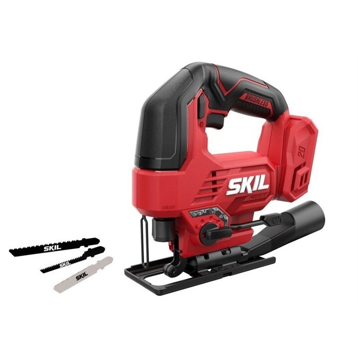 SKIL 3421CA BODY 20V Max Li Cordless Brushless Jigsaw + 3 Saw Blades (for wood, for metal, curved) + ad