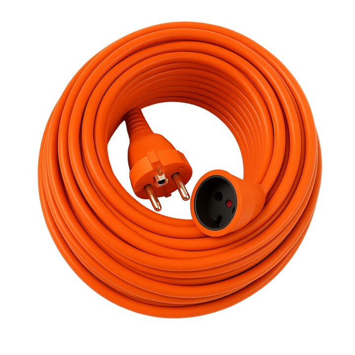 Extralink Powerlink PrzedŁuŻacz ZasilajĄcy Sieciowy 50M PomaraŃczowy BEZ Uziemienia 2 x 1,5 mm2