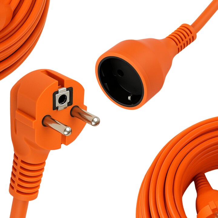 Extralink Powerlink PrzedŁuŻacz ZasilajĄcy Sieciowy 50M PomaraŃczowy BEZ Uziemienia 2 x 1,5 mm2