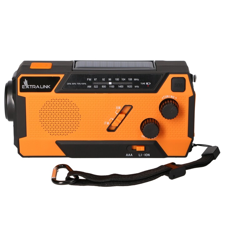 Extralink Sr-4000 | Radio Solaire d'Urgence avec Manivela | Dinamo, Powerbank 4000mah, avec Linterna SOS