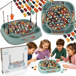 Extralink Toys GRA Łowienie Rybek ZrĘcznoŚciowa Rybki DO Łowienia 45 SZT + 4 WĘdki Muzyka