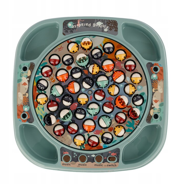 Extralink Toys Juego de Pesca de Peces de Habilidad Peces para Pescar 45 UDS + 4 Cañas Música
