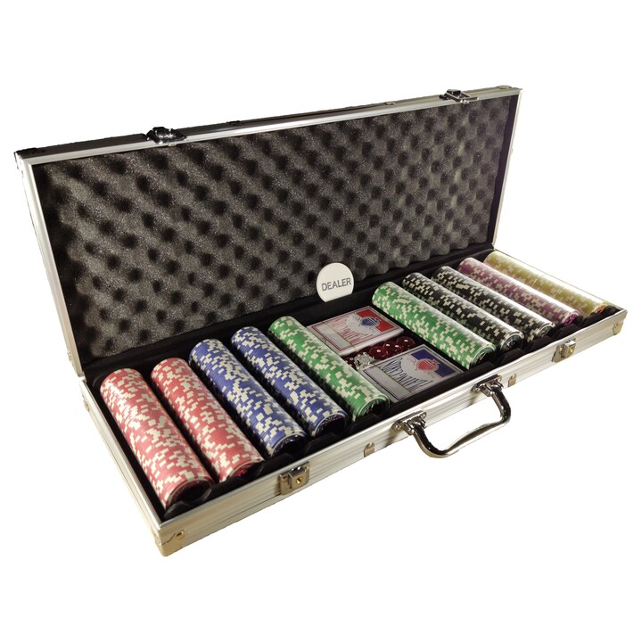 Extralink Premium Poker Set 500 Pieces Chips 2 Decks Cards Dice + Case