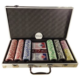 ExtraLink Premium Poker Set 300 fichas, 2 barajas, dados, maletín