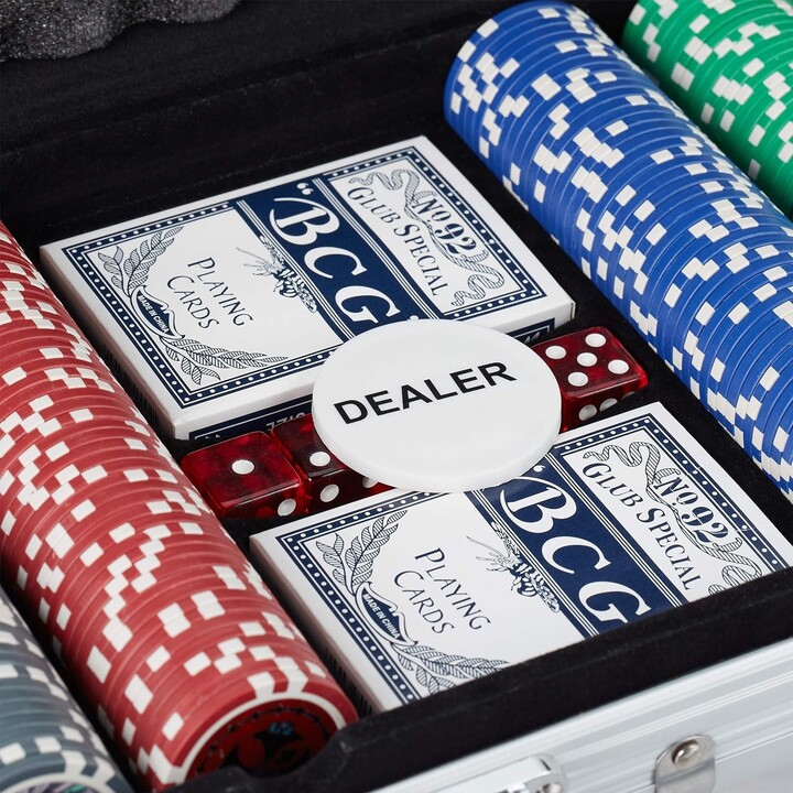 ExtraLink Premium set da poker 300 chip, 2 mazzi, dadi, valigetta