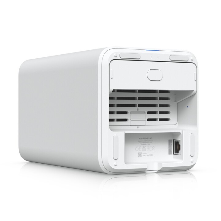 Ubiquiti Unas-2-w Unifi NAS com 2 baias para HDDs de 3,5", 2.5gbe, USB-C, adaptador PoE++
