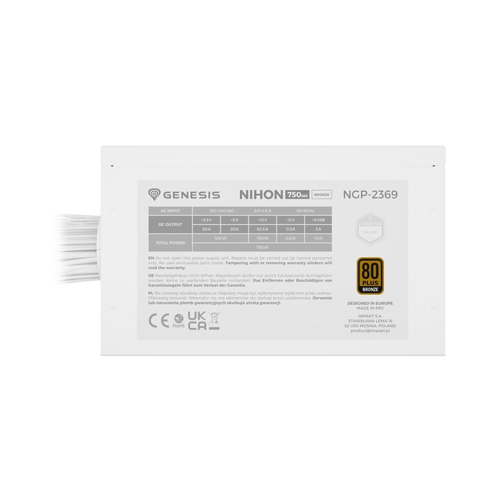 GENESIS Nihon 750NM 750 W 20+4 pinos ATX ATX Preto